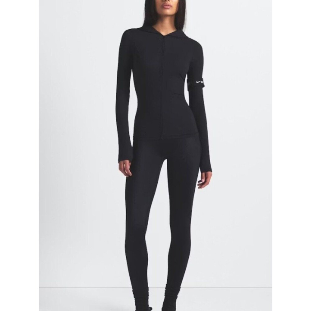 NEW NikeSKIMS Shine Bonded High Waisted 26" Leggings Obsidian Black Medium NWT